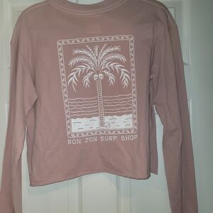Ron Jon Mauve Palm-Graphic Long Sleeve Pullover